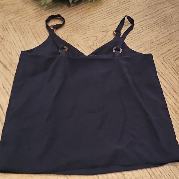 Topshop Navy Blue V NeckTank Top Camisole Size 6 - Picture 5 of 11